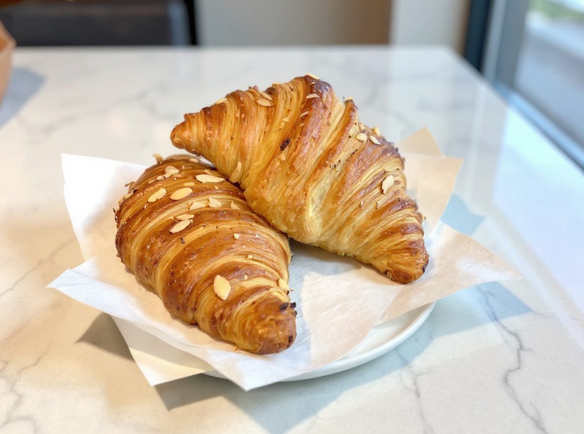 After: Almond croissants relit in the studio