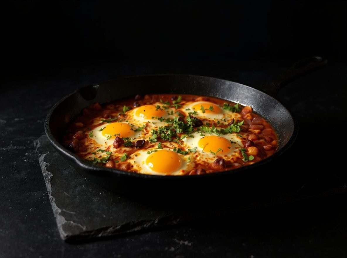 After: Shakshuka relit in the studio