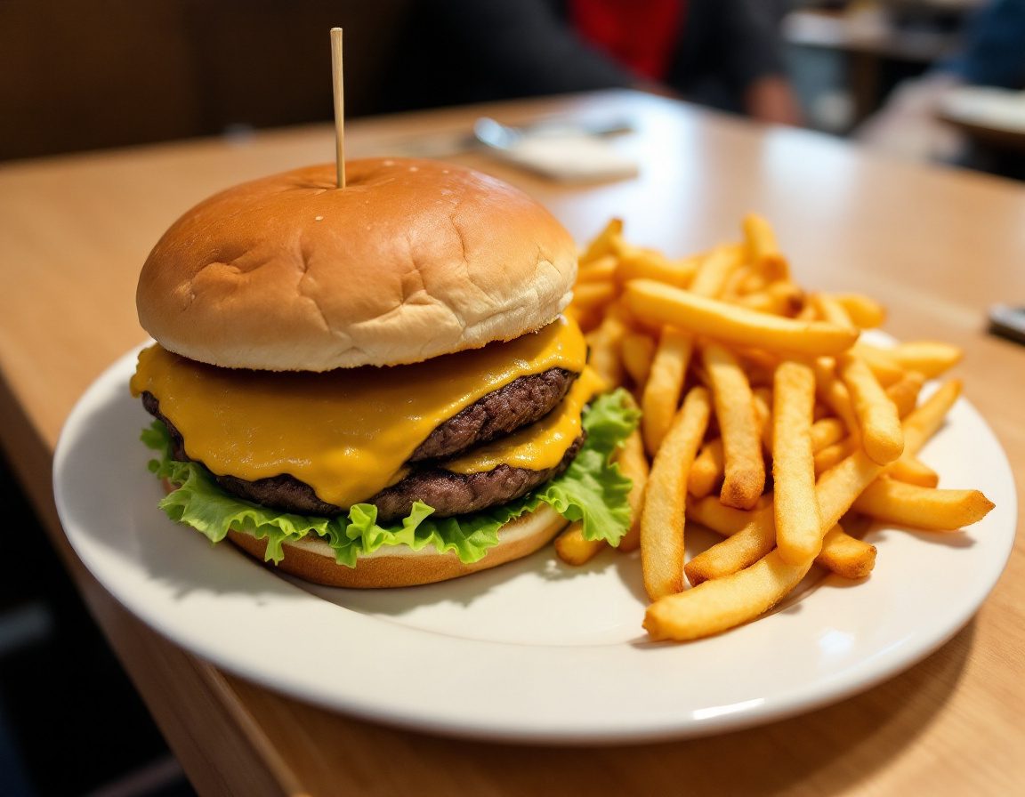 Before: Double cheeseburger as a phone snap
