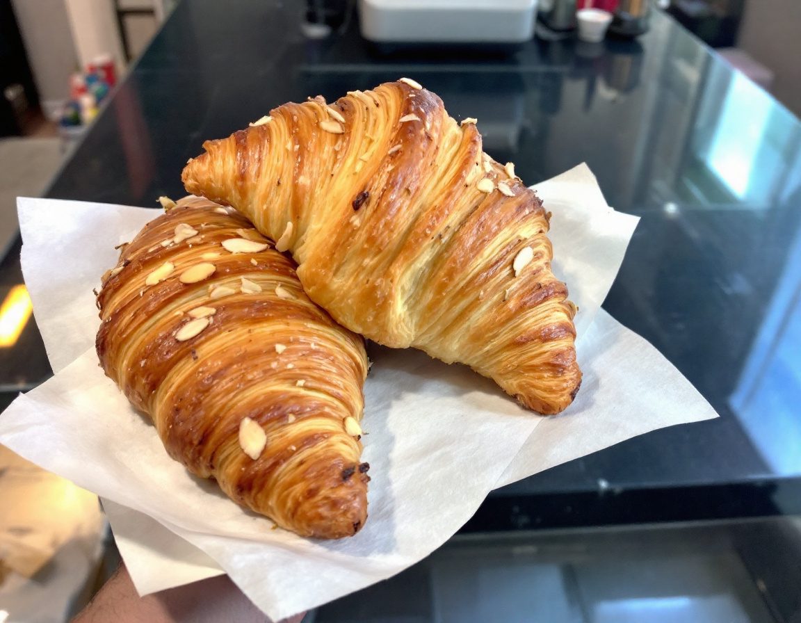 Before: Almond croissants as a phone snap